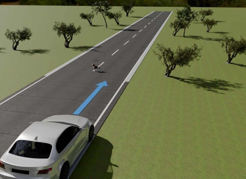 Verkeerssituatie in 3D bij vraag 4
