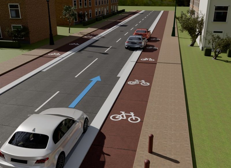 Verkeerssituatie in 3D bij vraag 20