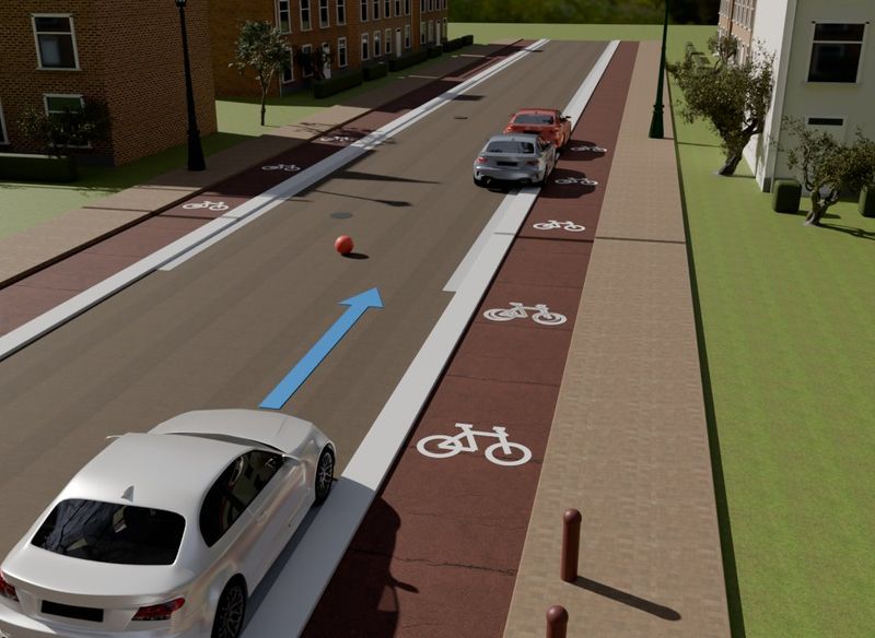 Verkeerssituatie in 3D bij vraag 19