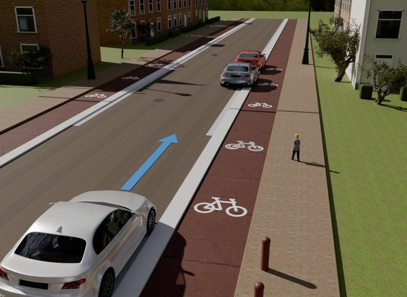 Verkeerssituatie in 3D bij vraag 17