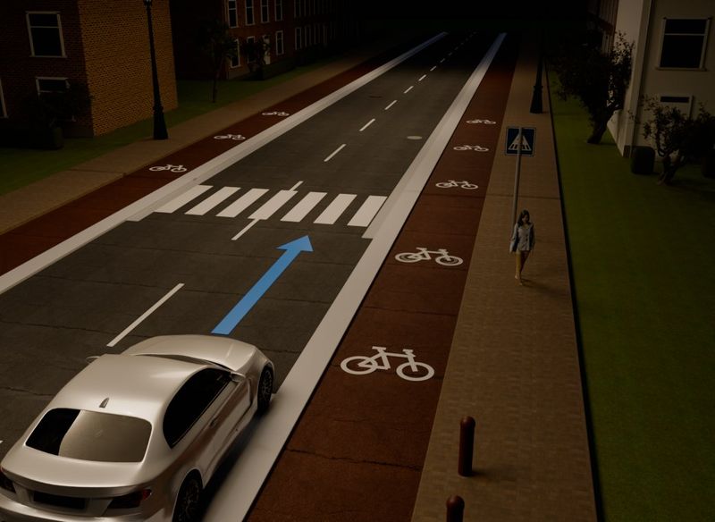 Verkeerssituatie in 3D bij vraag 14