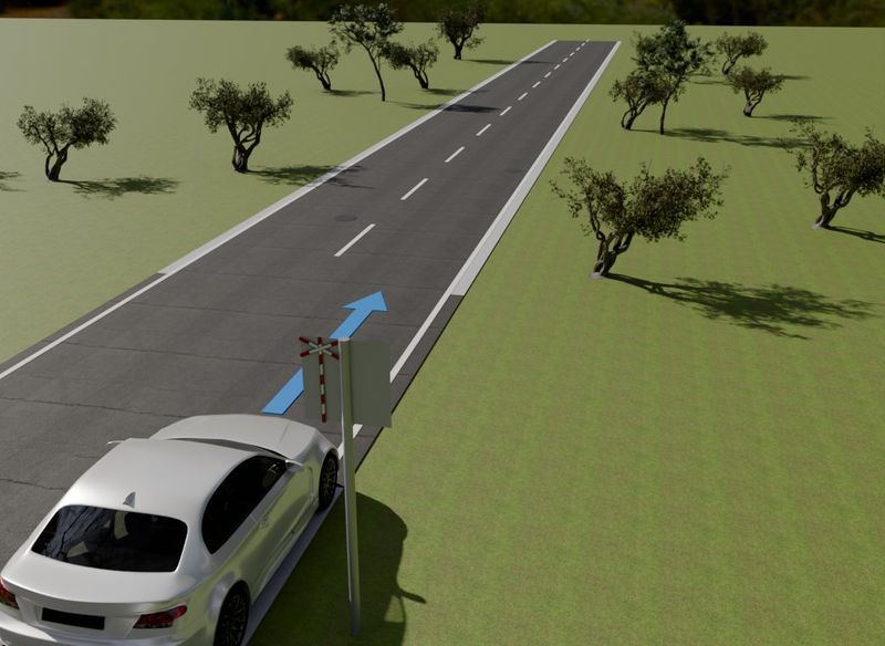 Verkeerssituatie in 3D bij vraag 12