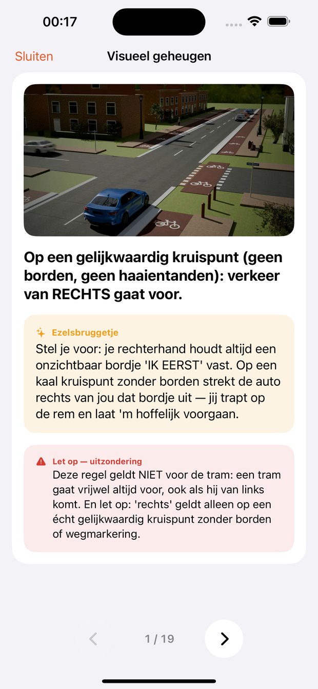 Geanimeerde voorrangsles in Rijtheorie Hub